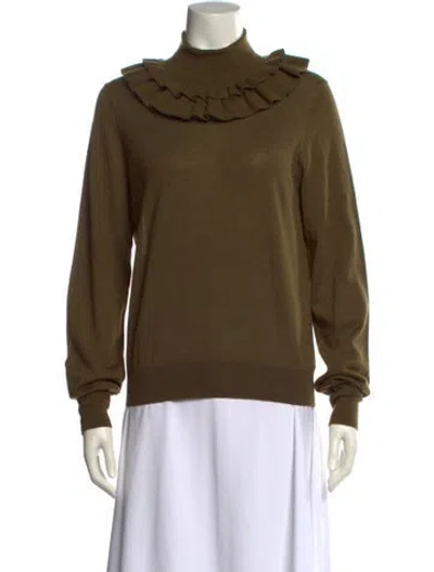 Pre-owned Ulla Johnson Wool Turtleneck Sweater In Green