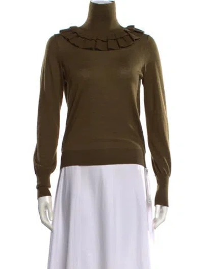 Pre-owned Ulla Johnson Wool Turtleneck Sweater In Green
