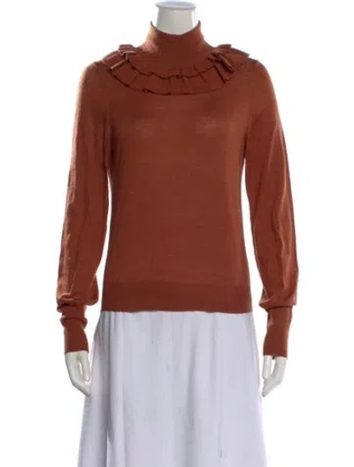 Pre-owned Ulla Johnson Wool Turtleneck Top In Brown