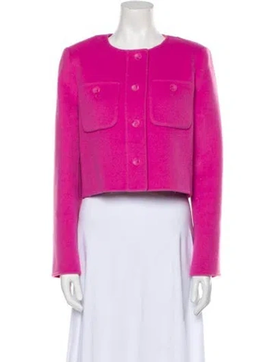 Pre-owned Ulla Johnson Wool Tweed Pattern Evening Jacket In Purple