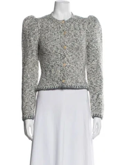 Pre-owned Ulla Johnson Wool Tweed Pattern Sweater In Blue