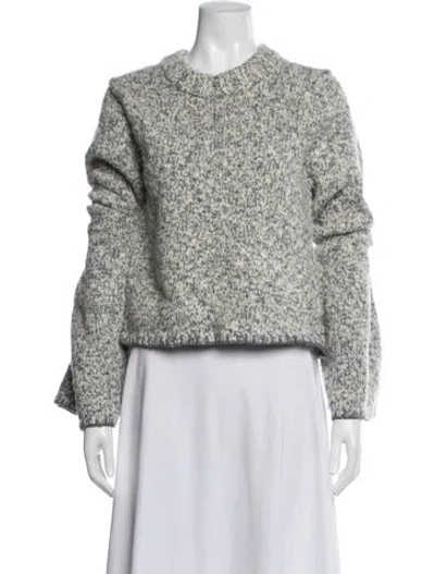 Pre-owned Ulla Johnson Wool Tweed Pattern Sweater In Blue