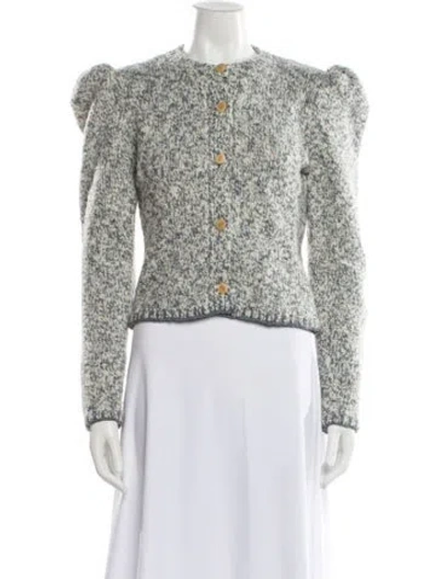 Pre-owned Ulla Johnson Wool Tweed Pattern Sweater In Gray