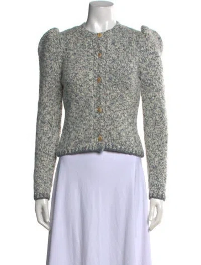 Pre-owned Ulla Johnson Wool Tweed Pattern Sweater In Grey