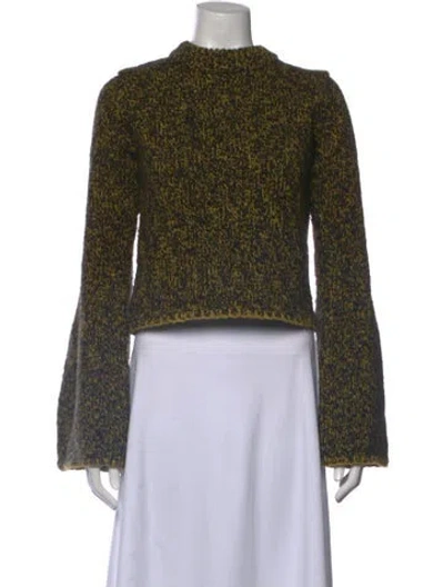 Pre-owned Ulla Johnson Wool Tweed Pattern Sweater In Yellow
