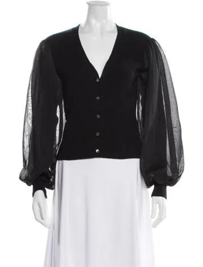 Pre-owned Ulla Johnson Wool V-neck Sweater In Black