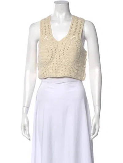 Pre-owned Ulla Johnson Wool V-neck Sweater In Neutral