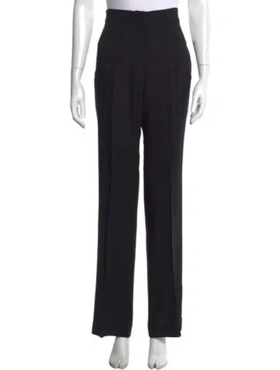 Pre-owned Ulla Johnson Wool Wide Leg Pants In Black