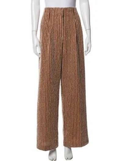 Pre-owned Ulla Johnson Wool Wide Leg Pants In Brown