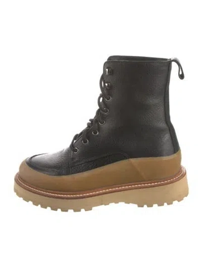 Pre-owned Ulla Johnson X Diemme Leather Boots In Black