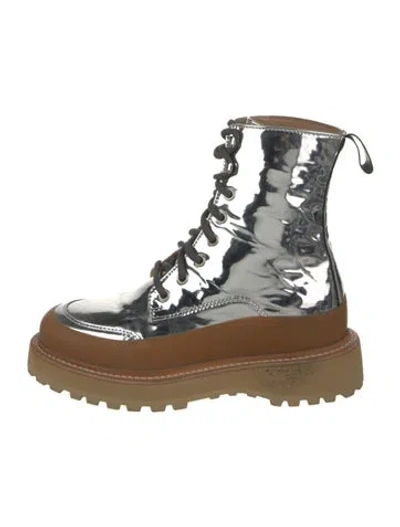 Pre-owned Ulla Johnson X Diemme Patent Leather Combat Boots In Multi