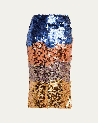 Ulla Johnson X Helen Frankenthaler Matilde Sequined Midi Skirt In Multi