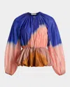 Ulla Johnson X Helen Frankenthaler Rana Peplum Jacket In Blue