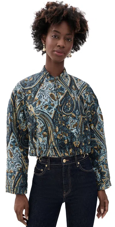 Ulla Johnson Yara Silk Jacket Prussian In Multi