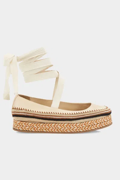 Ulla Johnson Yelena Crochet Flatform Sandals In Chalk