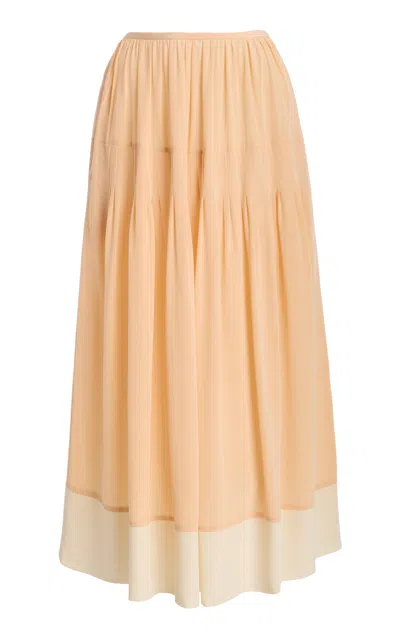 Ulla Johnson Yvette Mid-rise Silk Midi Skirt In Neutral