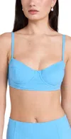 Ulla Johnson Zahara Bikini Top Baltic In Baltic