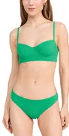 ULLA JOHNSON ZAHARA BIKINI TOP EMERALD