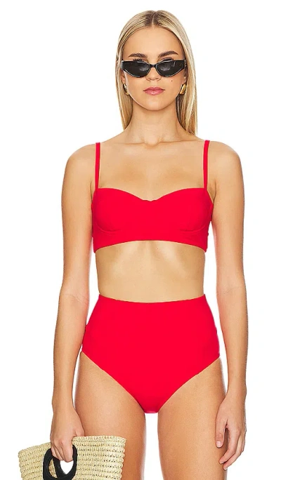 Ulla Johnson Zahara Bikini Top In Scarlet