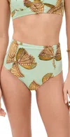 Ulla Johnson Zahara Bikini Bottoms Water Blossoms In Green