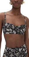 Ulla Johnson Zahara Bra Cup Bikini Top Midnight Bloom In Black