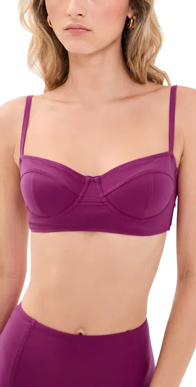 Ulla Johnson Zahara Bra Cup Bikini Top Plum