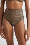 Ulla Johnson Zahara High Waist Bikini Bottoms In Brown