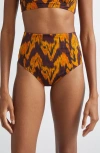 Ulla Johnson Zahara High Waist Bikini Bottoms In Orange