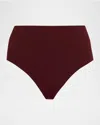 Ulla Johnson Zahara High Waisted Bikini Bottoms Cassis In Burgundy