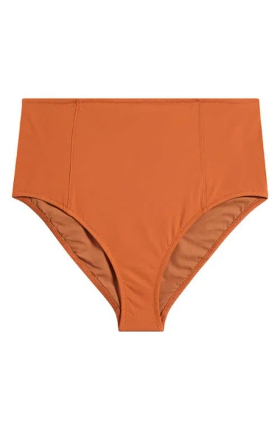 Ulla Johnson Zahara High Waist Bikini Bottoms In Brown