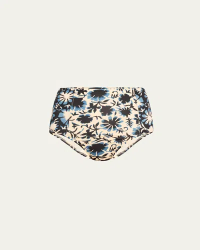 Ulla Johnson Zahara High-waist Bikini Bottoms In Sunprint Combo