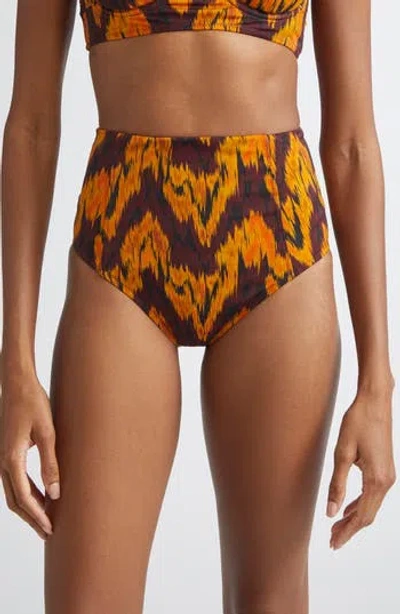 Ulla Johnson Zahara High Waist Bikini Bottoms In Orange