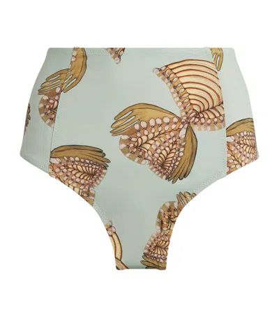 Ulla Johnson Zahara High-waist Bikini Briefs In Brown