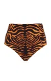 Ulla Johnson Zahara High-waisted Bikini Bottom In Animal