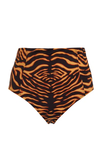 Ulla Johnson Zahara High-waisted Bikini Bottom In Animal
