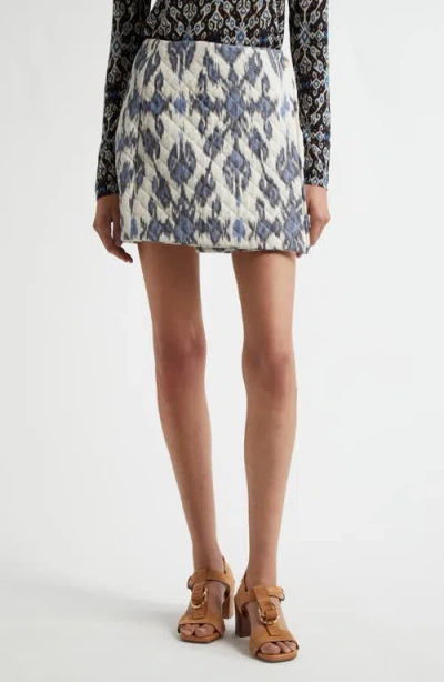 Ulla Johnson Zina Quilted Wrap Miniskirt In Celeste