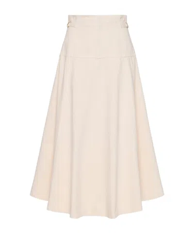 Ulla Johnson Zippered Denim Skirt In Neutral