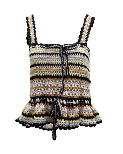 Ulla Johnson Zita Crochet Top In Multicolor Cotton