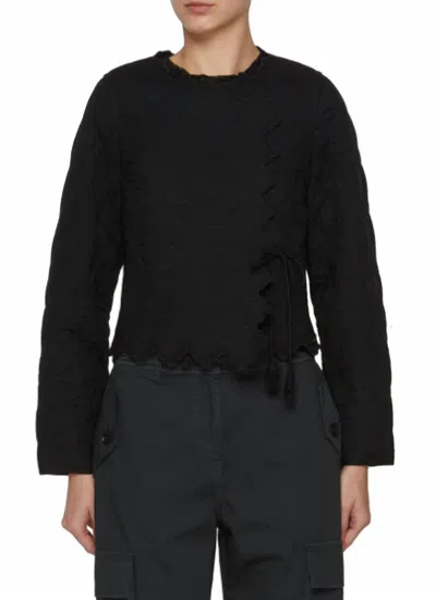 Ulla Johnson Zofia Quilted Jacket In Black In Animal Print