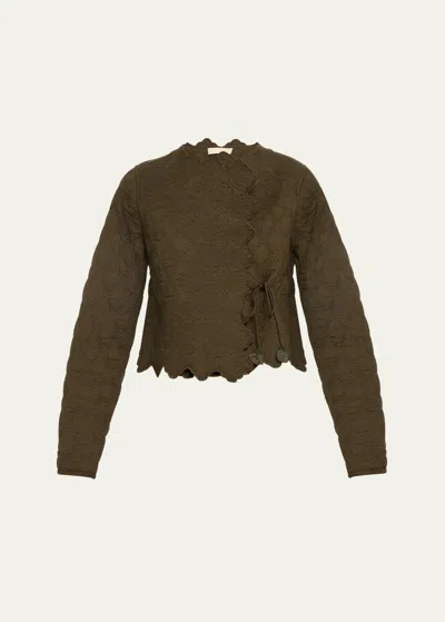 Ulla Johnson Zofia Quilted Cotton Jacket In Militaire