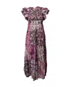 Ulla Johnson Zoya Ruffled Dress In Pink & Purple Cotton In Multi