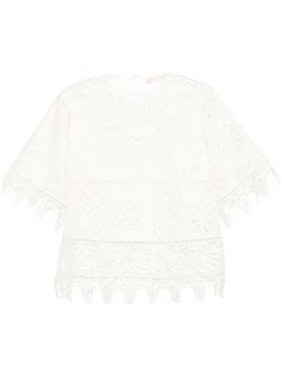 Ulla Johnson Flora Semi-sheer Textural Knit Top In White