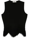 Ulla Johnson Koa Fringed Knitted Top In Black