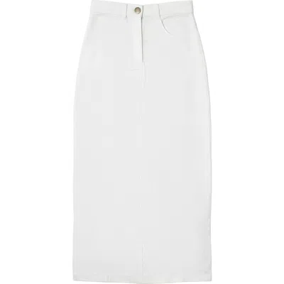 Ulla Maxi Maxi Fly Front Straight Pocket Skirt In White