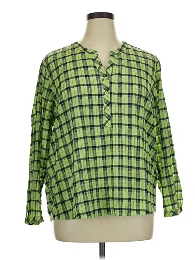 Pre-owned Ulla Popken 3/4 Sleeve Blouse In Green