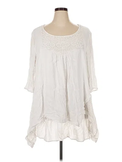Pre-owned Ulla Popken 3/4 Sleeve Blouse In Ivory