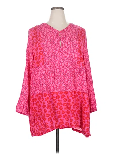 Pre-owned Ulla Popken 3/4 Sleeve Blouse In Pink