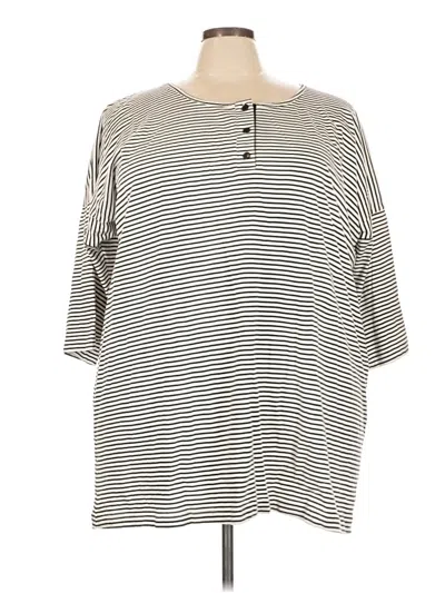Pre-owned Ulla Popken 3/4 Sleeve T-shirt In Ivory