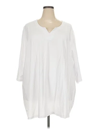 Pre-owned Ulla Popken 3/4 Sleeve T-shirt In White