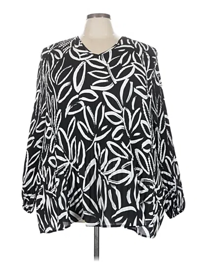 Ulla Popken Long Sleeve Blouse In Black